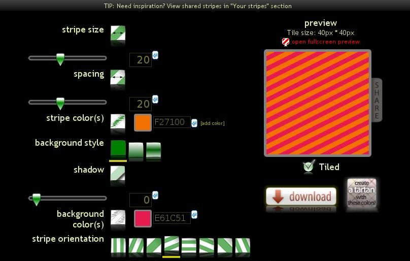 Web 2.0 Stripe Generator Screenshot