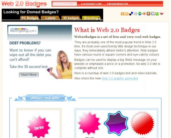 Web 2.0 Badges and creator