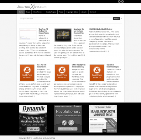 Quick-glance magazine style homepage.