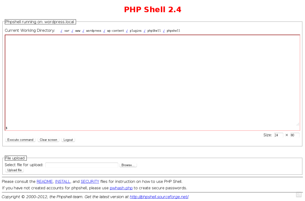 WordPress PHP Shell and File Browser Plugins