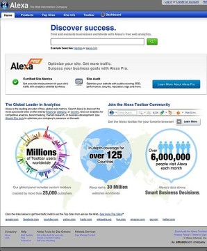 Alexa Internet Screenshot Courtesy of Wikepedia