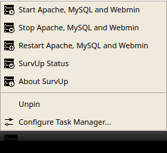 SurvUp Linux Server Utility Buttons